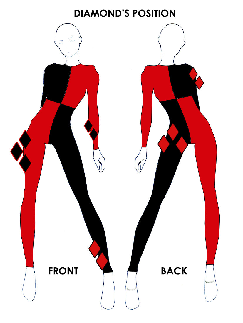 Jester red black bodysuit